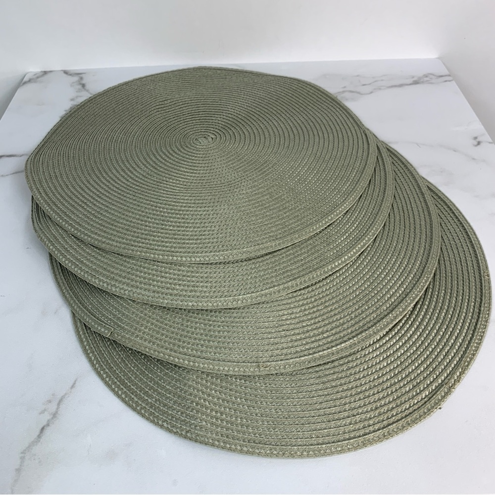 World Market Round Seafoam Woven Braided Placemats Set of 4